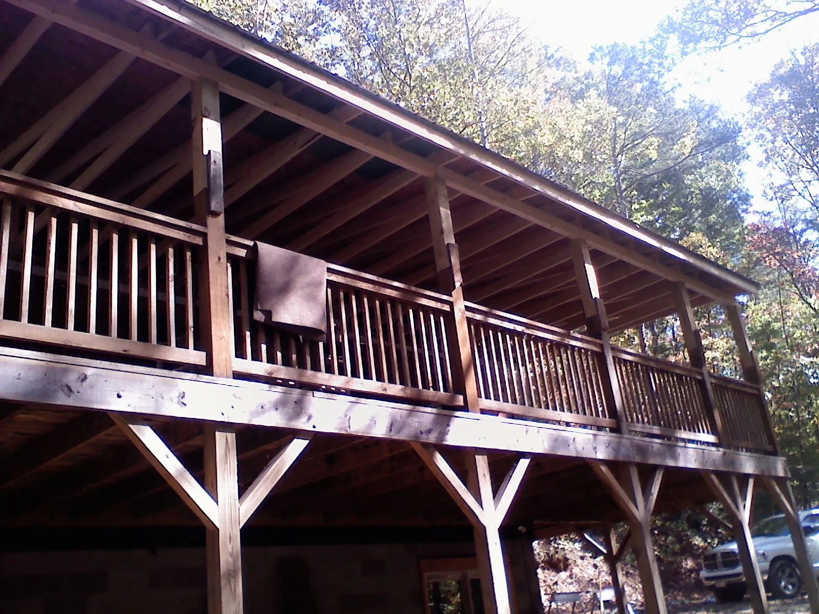 Timber framing under a new elevated porch and deck — Roof Leak Repair in Gruetli Laager by Roofing Brothers